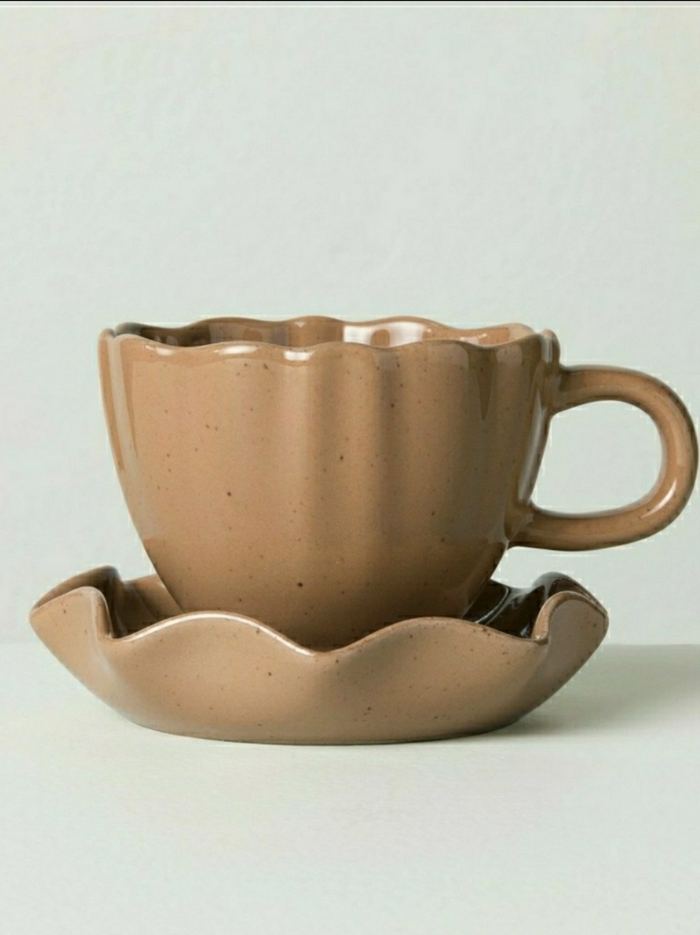 Hearth and hand with Magnolia- 5oz scalloped stoneware espresso cup and saucer